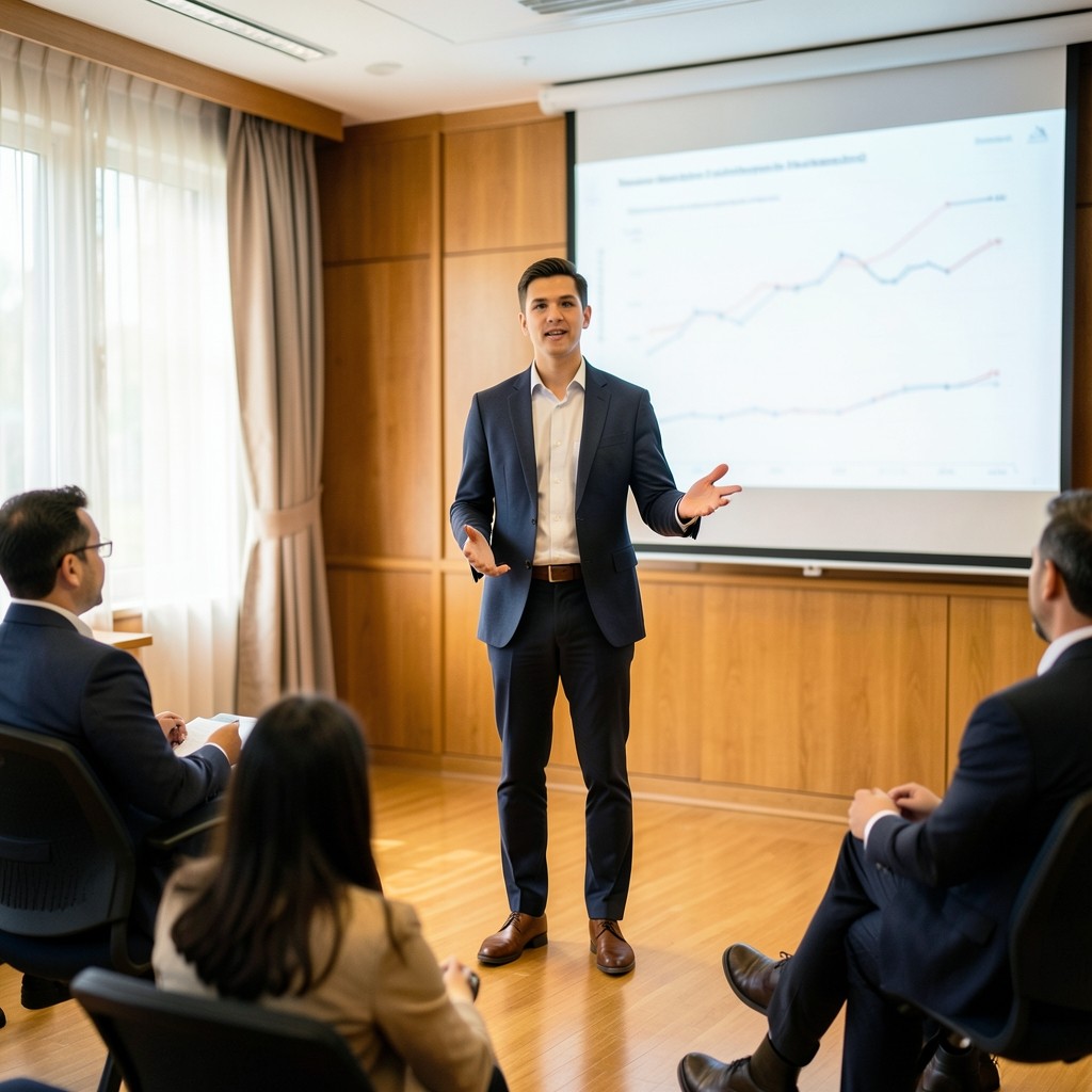 Students presenting asset tokenization case study